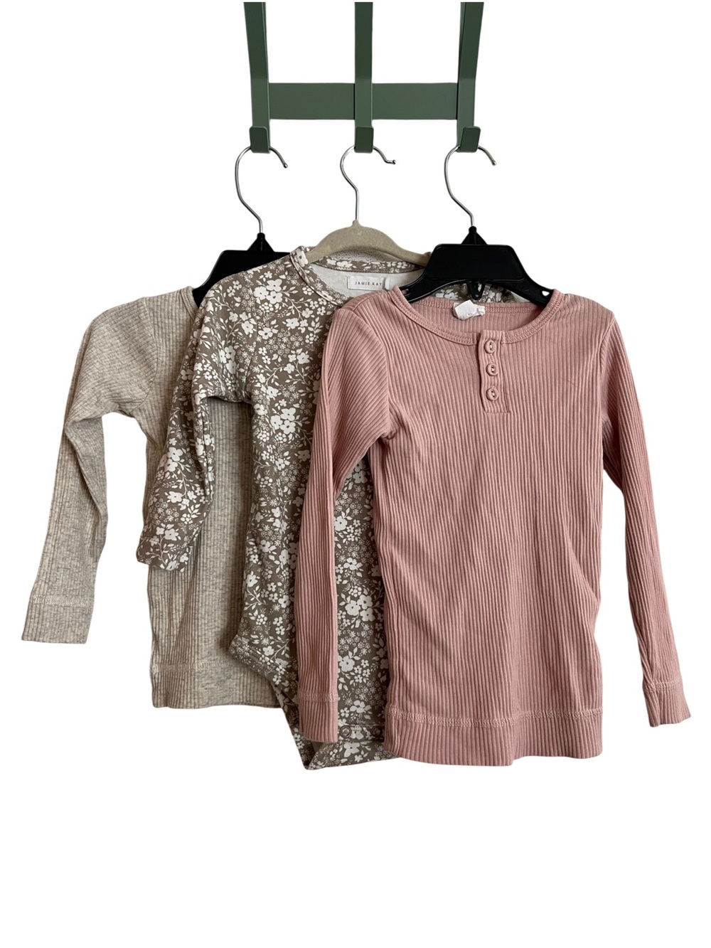 Jamie Kay size 2  Long-Sleeve Ribbed Henley and floral bodysuit bundle